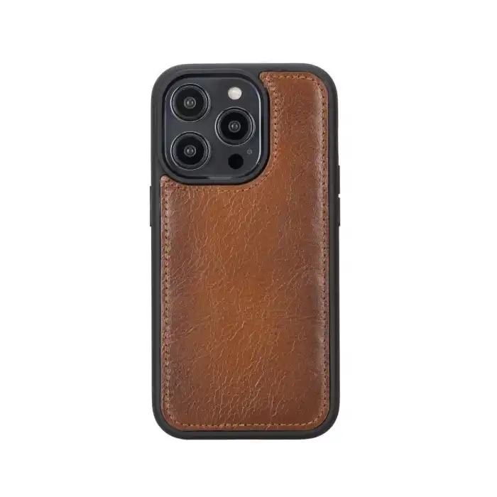 Apple iPhone 14 Pro Uyumlu Deri Cüzdanlı Kılıf MWWN RST2EF Taba