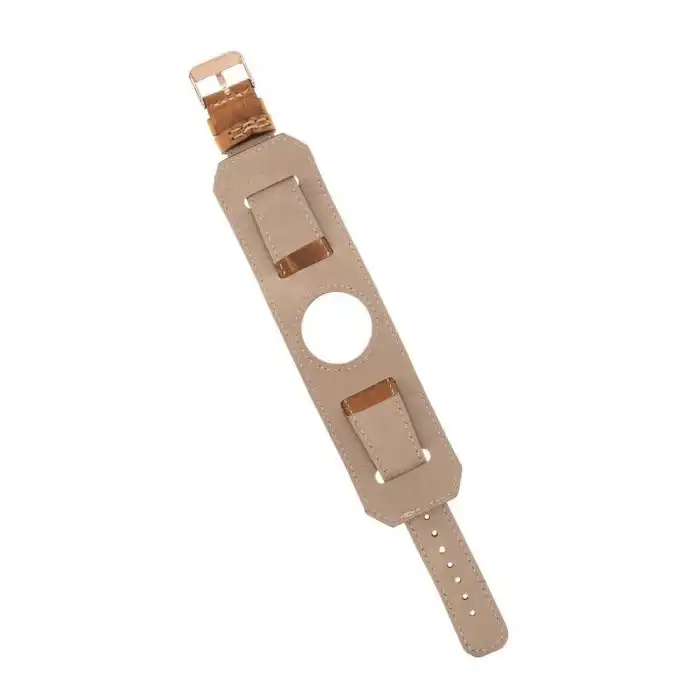 Apple Watch Uyumlu Deri Kordon 42-44-45mm Cuff G19 Taba