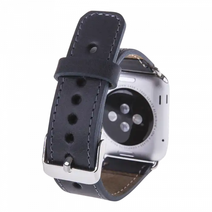 Apple Watch Uyumlu Deri Kordon 42-44-45mm CZ01 Lacivert