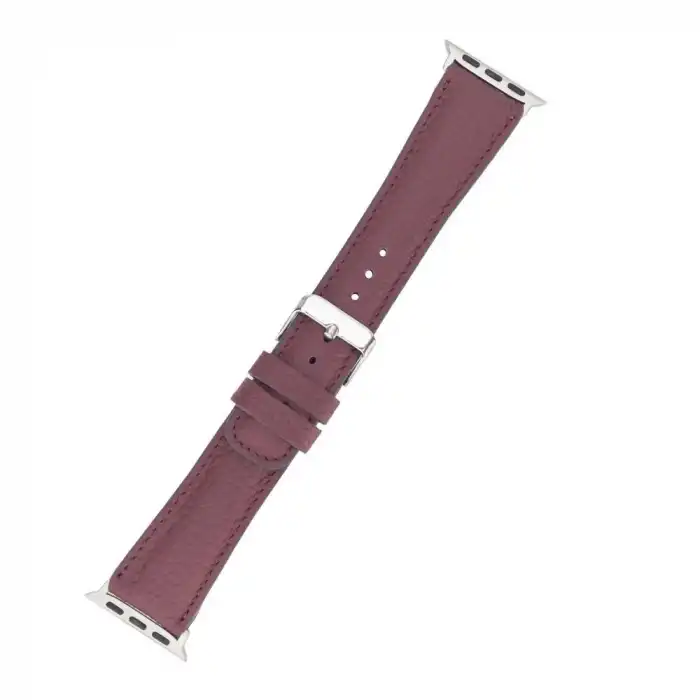 Apple Watch Uyumlu Deri Kordon 42-44-45mm FL6 Bordo