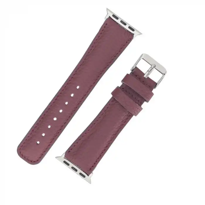 Apple Watch Uyumlu Deri Kordon 42-44-45mm FL6 Bordo