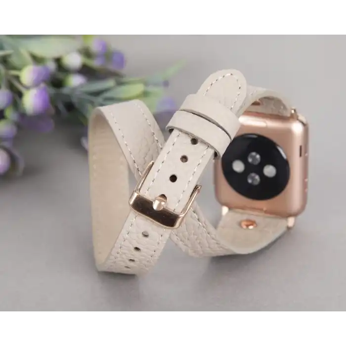 Apple Watch Uyumlu Deri Kordon 42-44-45mm Slim DTRT ERC3