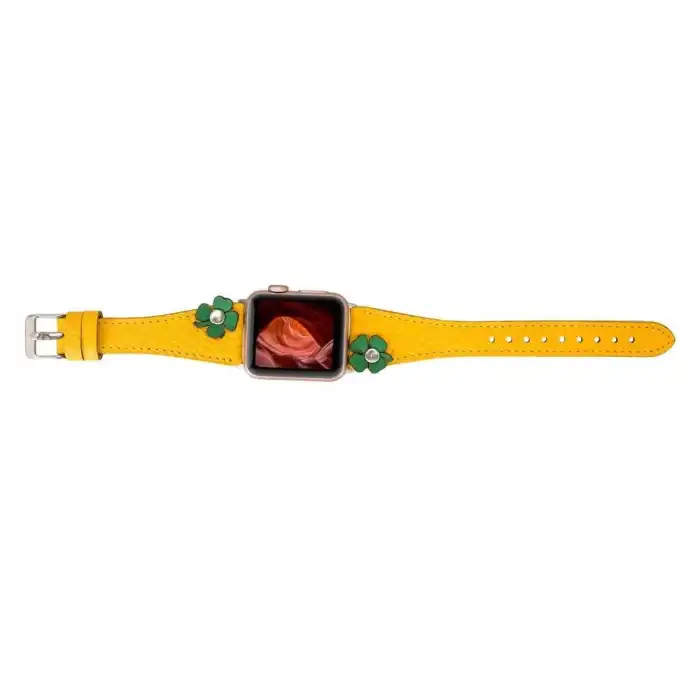 Apple Watch Uyumlu Deri Kordon Clover 42-44-45mm TR FL12