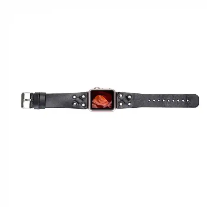 Apple Watch Uyumlu Deri Kordon Cross 42-44-45mm ST RST1