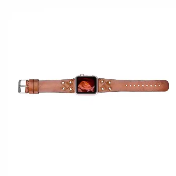 Apple Watch Uyumlu Deri Kordon Cross 42-44-45mm ST RST2E