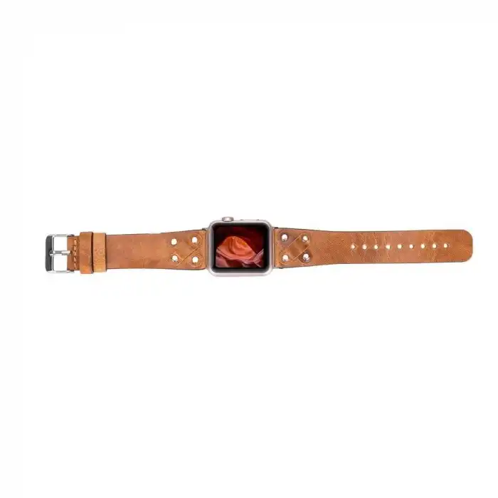 Apple Watch Uyumlu Deri Kordon Cross 42-44-45mm ST V18