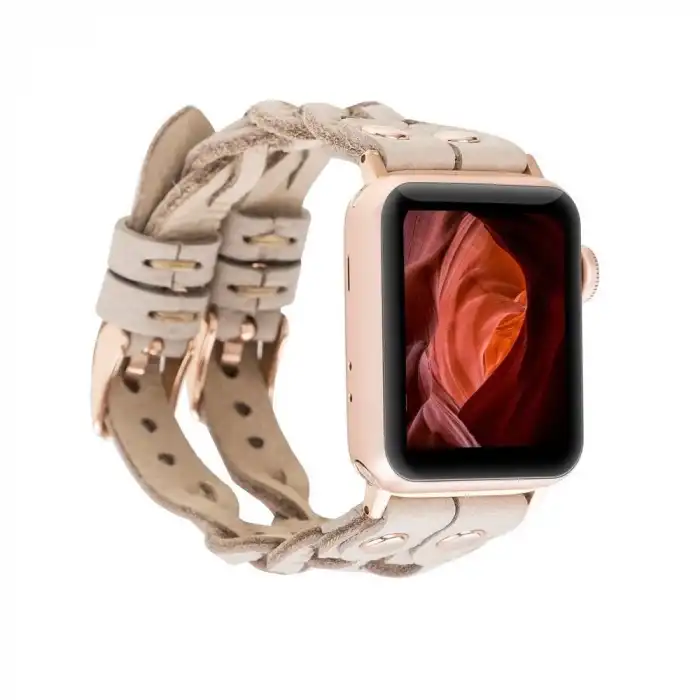 Apple Watch Uyumlu Deri Kordon York Double Tour ERC3