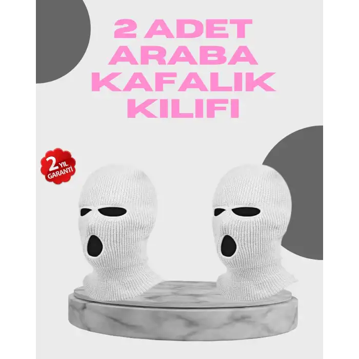 Araba Koltuk Başlığı Kılıfı 2’li Set Polyester Komik Tasarım