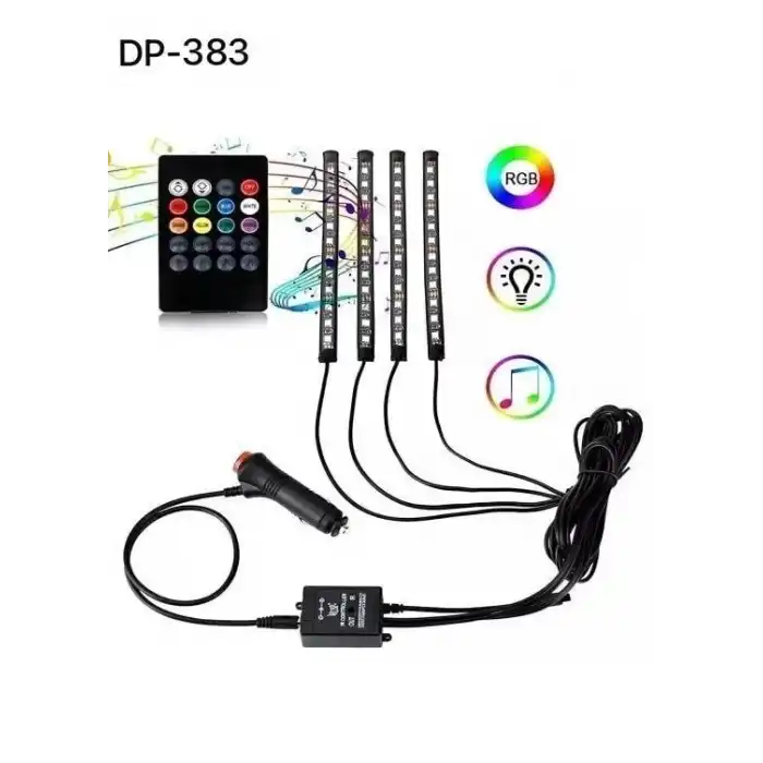 Araç İçi Ayak Altı Ses Duyarlı Şerit Led 4lü Set