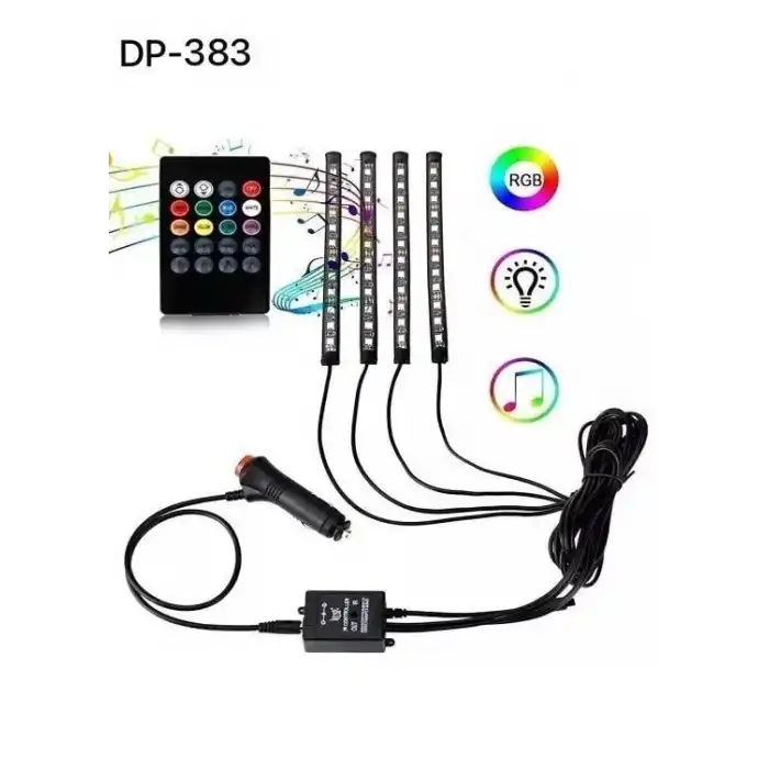 Araç İçi Ayak Altı Ses Duyarlı Şerit Led 4lü Set