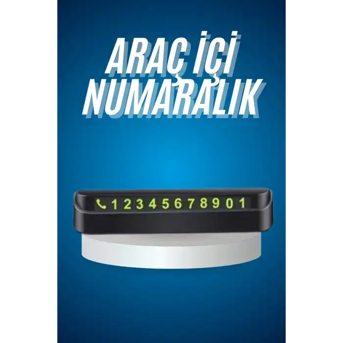 Araç İçi Numaratör Numaralık Oto Cam Kartı Fosforlu Numaratör