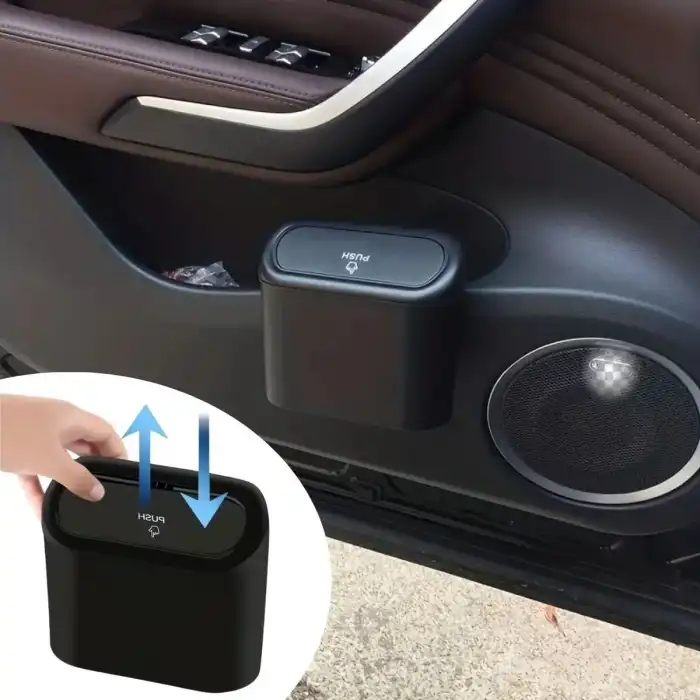 Araç İçi Takılarak Sabitlenebilen Mini Kapaklı Çöp Kovası