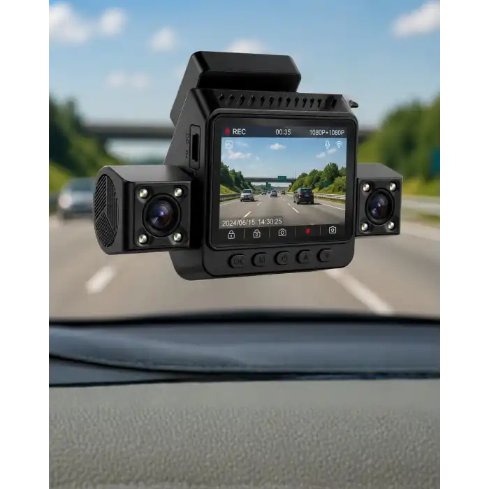 Araç Ön Arka İç Kamera Sistemi Full HD Hareket Sensörlü Kayıt Cihazı