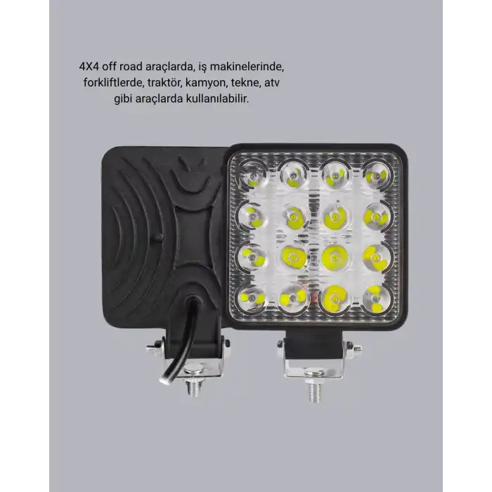 Araç Tipi LED Çalışma Lambası – IP65 Koruma, Alüminyum Kasa, Geniş Görüş Açılı