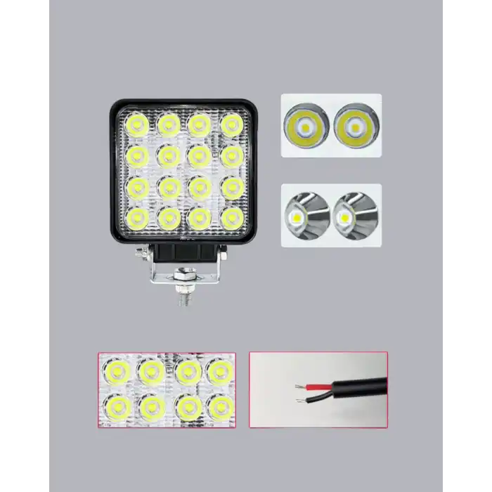 Araç Tipi LED Çalışma Lambası – IP65 Koruma, Alüminyum Kasa, Geniş Görüş Açılı