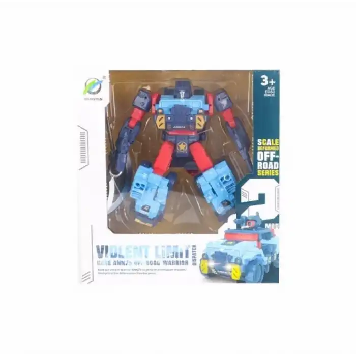 Arazi Aracına Dönüşen Mavi Robot