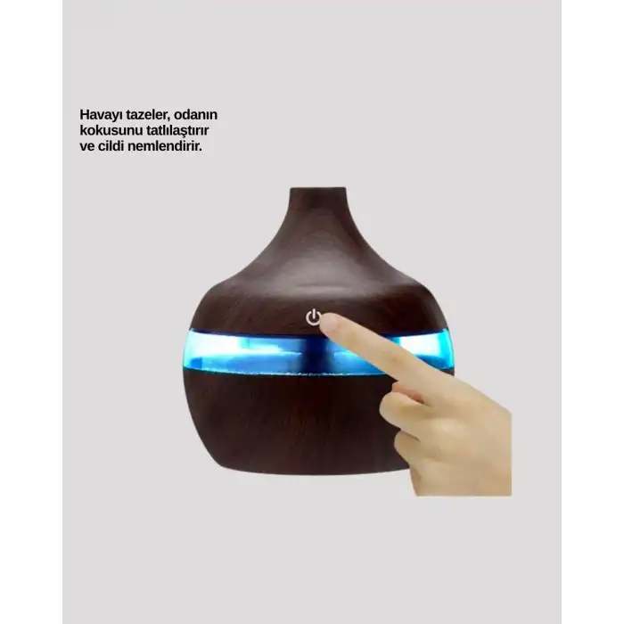 Aromaterapi Uyumlu 300 Ml Led Işıklı Oda Kokusu Difüzörü