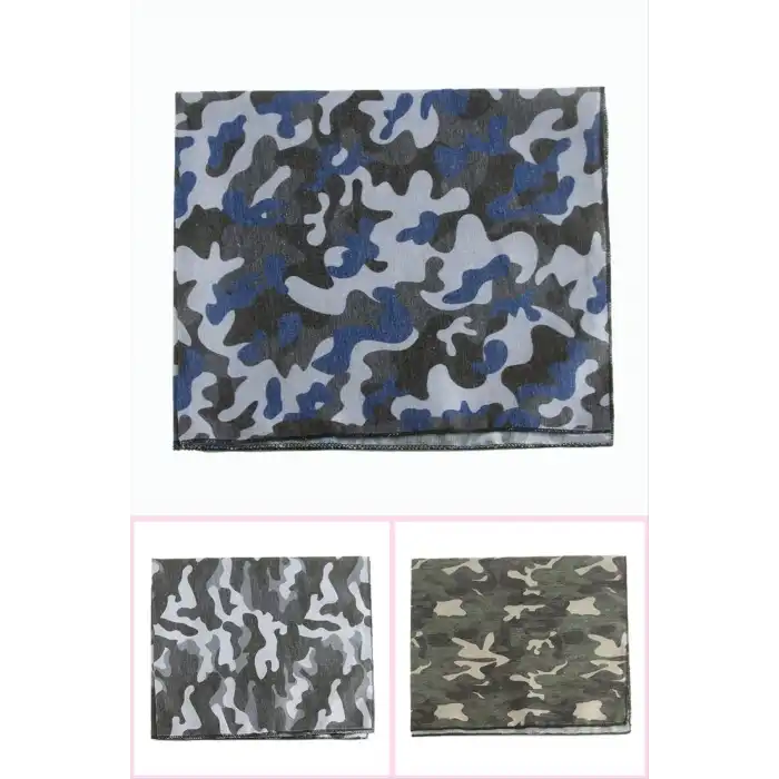 Asker Desenli Keten Bandana 50*50