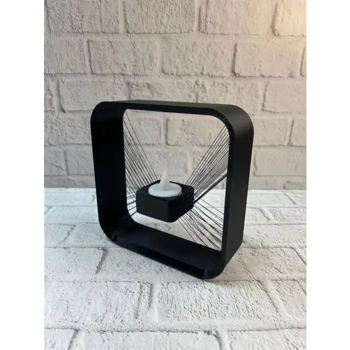 Askılı Kare Mumluk Duvar Dekoru Loş Salon Ve Modern Mekanlar