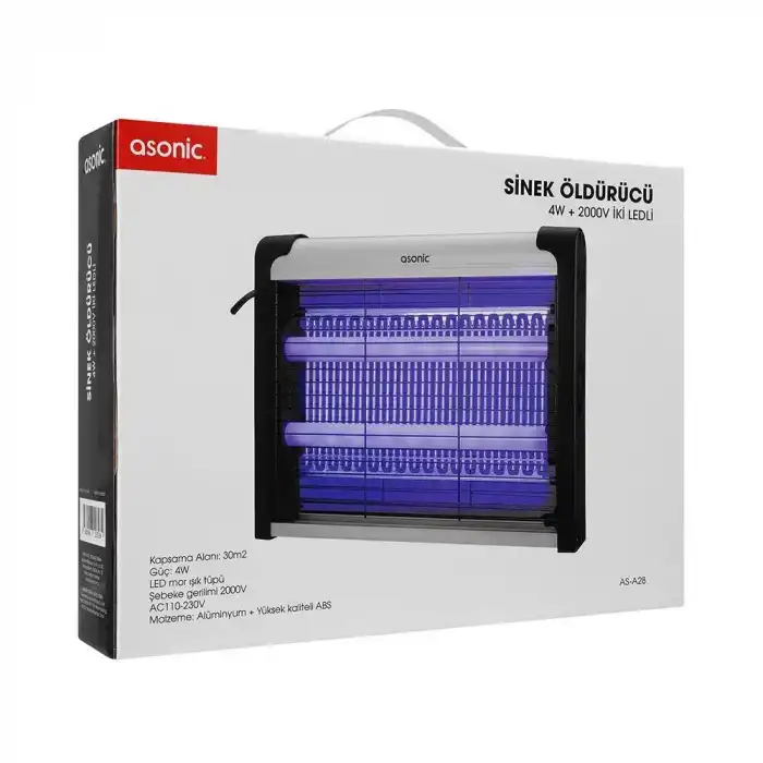 Asonic Siyah 4 Watt + 2000 Volt İki Ledli Sinek Öldürücü AS-A28 (336336)