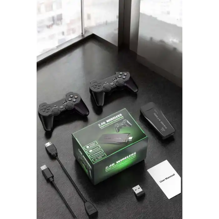 Atari Oyun Konsolu 2000 Oyunlu Game Stick 2.4G Wireless