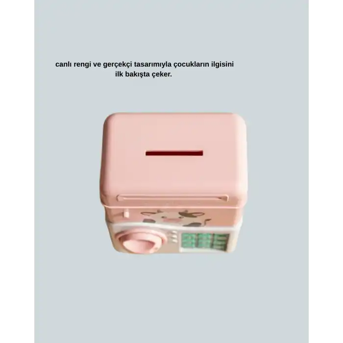 Atm Tasarımlı Pembe Işıklı Sesli Çocuk Kumbarası