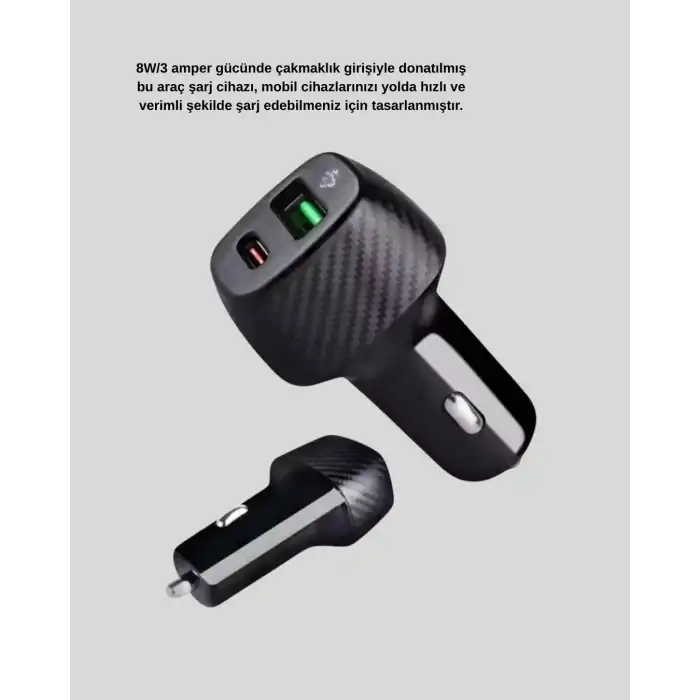 Aux Bluetooth Adaptör Ve 38w Hızlı Araç Şarj Cihazı Seti
