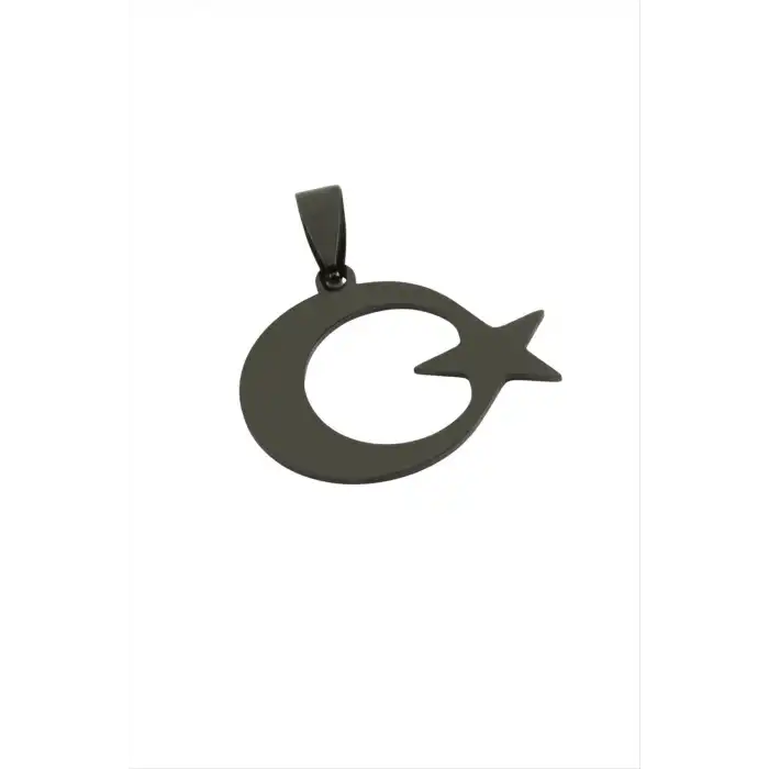 Ay Yıldız Çelik Kolye Ucu 2 cm