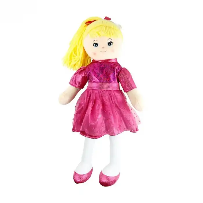 AY950C Parlak Elbiseli Bez Bebek 50 cm - 1 adet stokta olan gönderilir