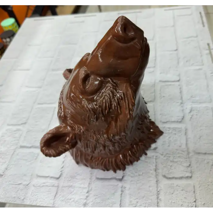 Ayı Başı Duvar Dekoru Modern Asılabilir Heykel 25x19 cm