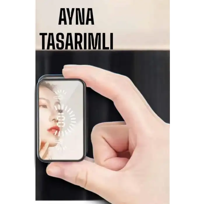 Aynalı Bluetooth Kulaklık Telefon Standlı Dijital Göstergeli