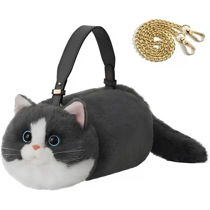 B&D Kedi El Çantası Gri