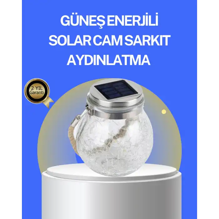Bahçe ve Teras İçin Solar Cam Sarkıt LED Aydınlatma