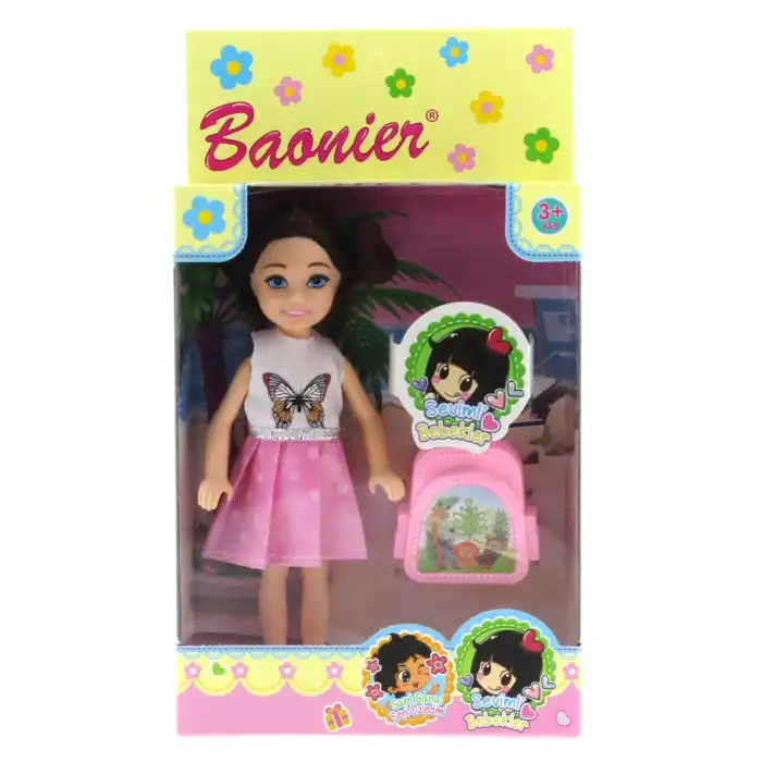 Baonier Beyaz Kelebek Elbiseli Bebeğim Seyahatte