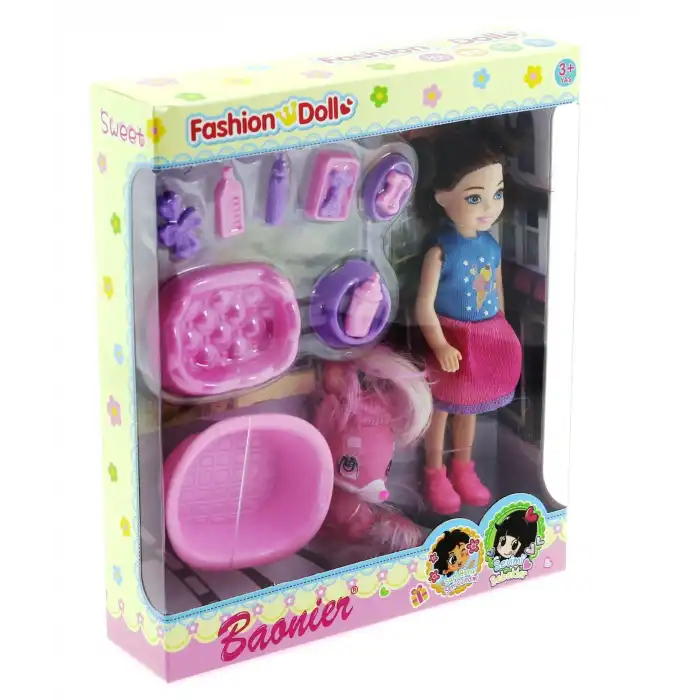 Baonier Kız Bebek Evcil Hayvan Seti
