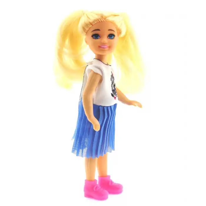 Baonier Mavi Etekli 14 cm Sarışın Tekli Kız Bebek
