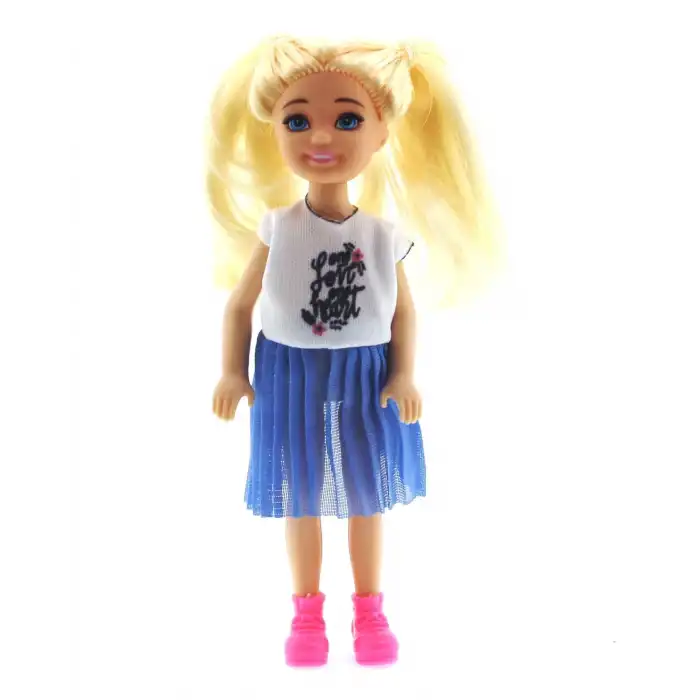 Baonier Mavi Etekli 14 cm Sarışın Tekli Kız Bebek