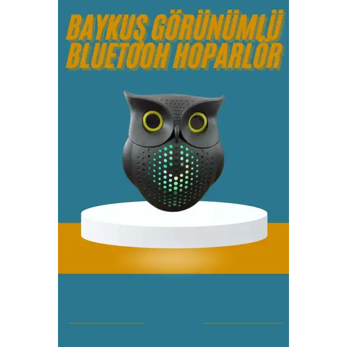 Baykuş Görünümlü Işıklı Bluetooth Speaker Bluetooth Hoparlör