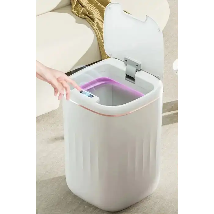 Akıllı Teknolojik Çöp Kutusu UV Işıklı Otomatik Aç Kapat Sensörlü Mutfak Banyo Ev 20L