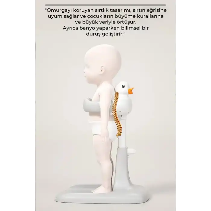 Bebek Yıkama Yardımcısı Ayarlanabilir Yükseklikli Ergonomik Bebek Banyo Ördekli