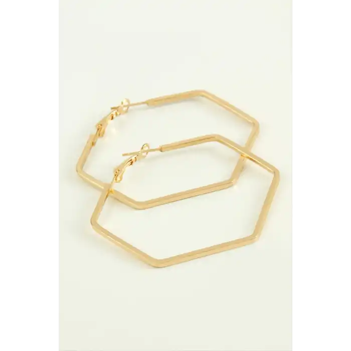 Beşgen Halka Küpe 4 cm