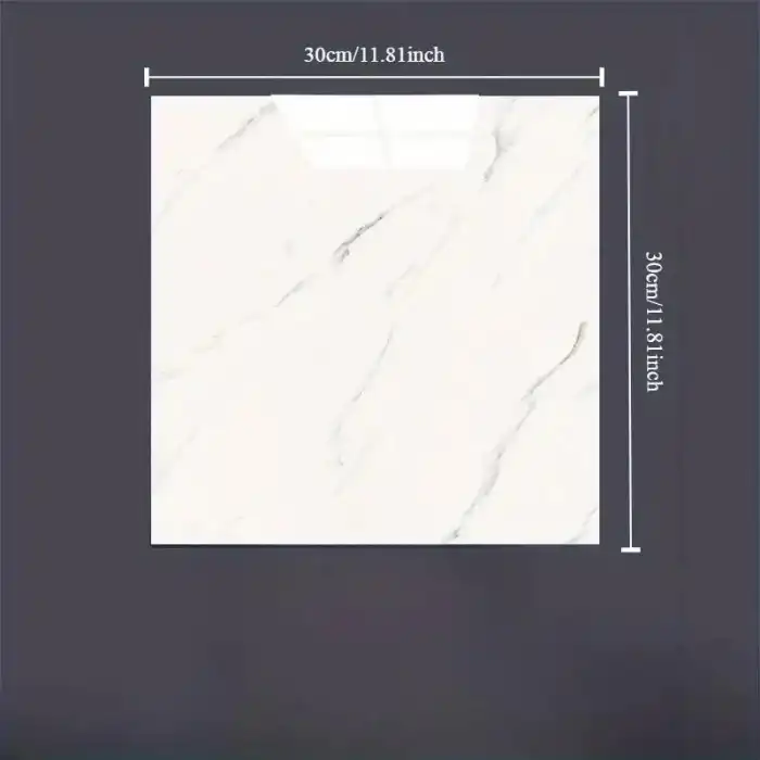 Beyaz Mermer Desenli Alüminyum Plastik Duvar Sticker (30*30)