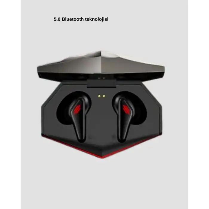 Bluetooth 5.0 Kablosuz Kulaklık Led Işıklı Silikonlu Tasarımlı