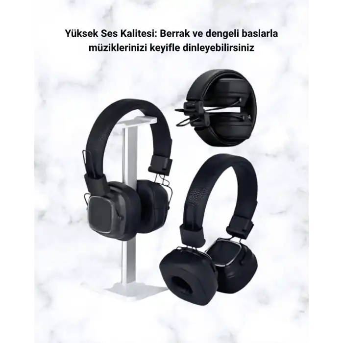 Bluetooth 5.3 Rainbow Işıklı Kulak Üstü Kablosuz Kulaklık