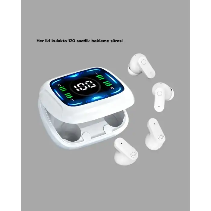 Bluetooth 5.4 Teknolojili Kablosuz Kulaklık Led Göstergeli