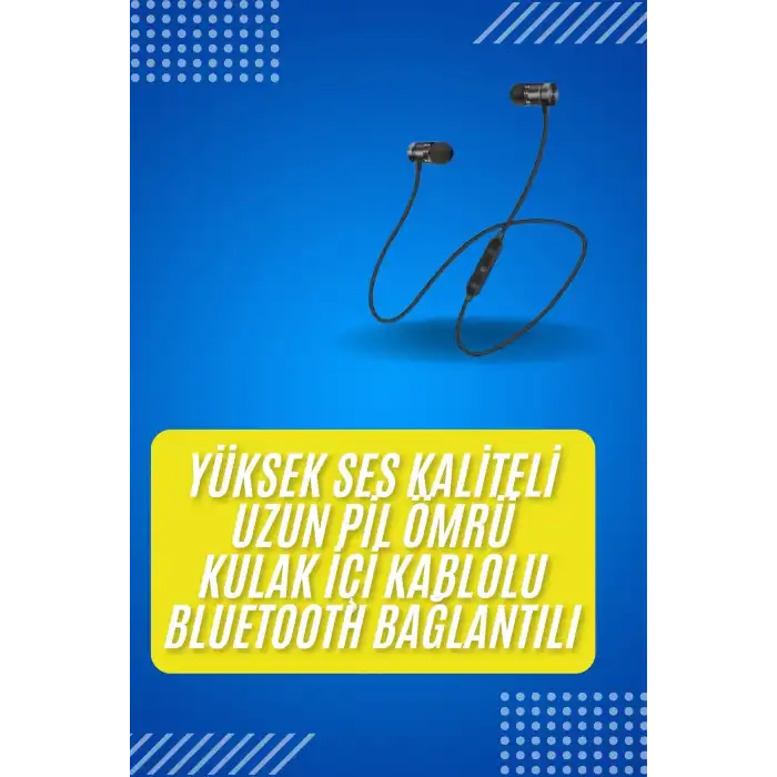 Bluetooth Bağlantılı Kablolu Mıknatıslı Sport Kulaklık