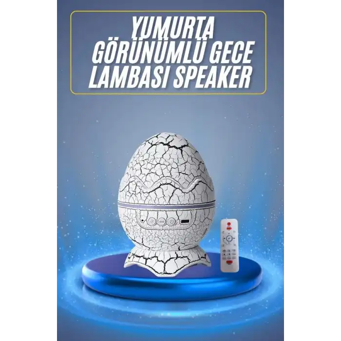 Bluetooth Hoparlör Dinozor Yumurtası Gece Masa Lambası Projektör