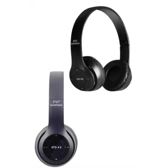 Bluetooth Kablosuz Kulaklık Siyah Wireless 5.0 Kulak Üstü Uzun Pil Ömrü