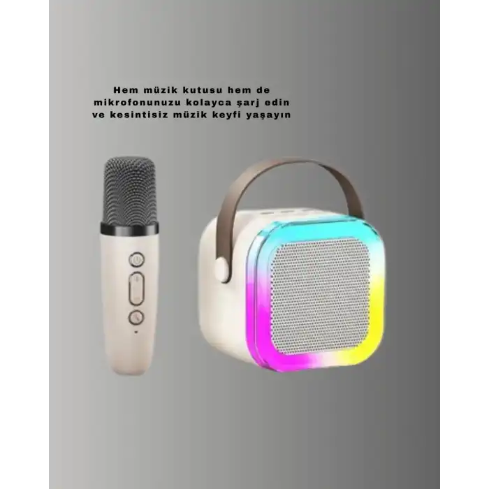 Bluetooth Karaoke Mikrofon ve Hoparlör Seti Taşınabilir