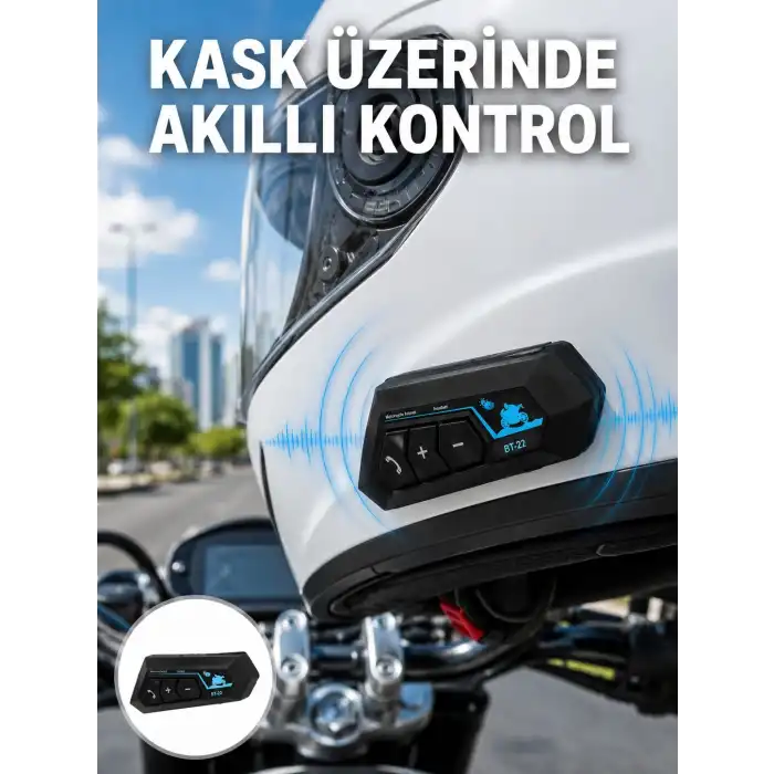 Bluetooth Kask Kulaklığı Intercom 5.0 Bluetooth Android ve İOS Uyumlu Yeni Nesil